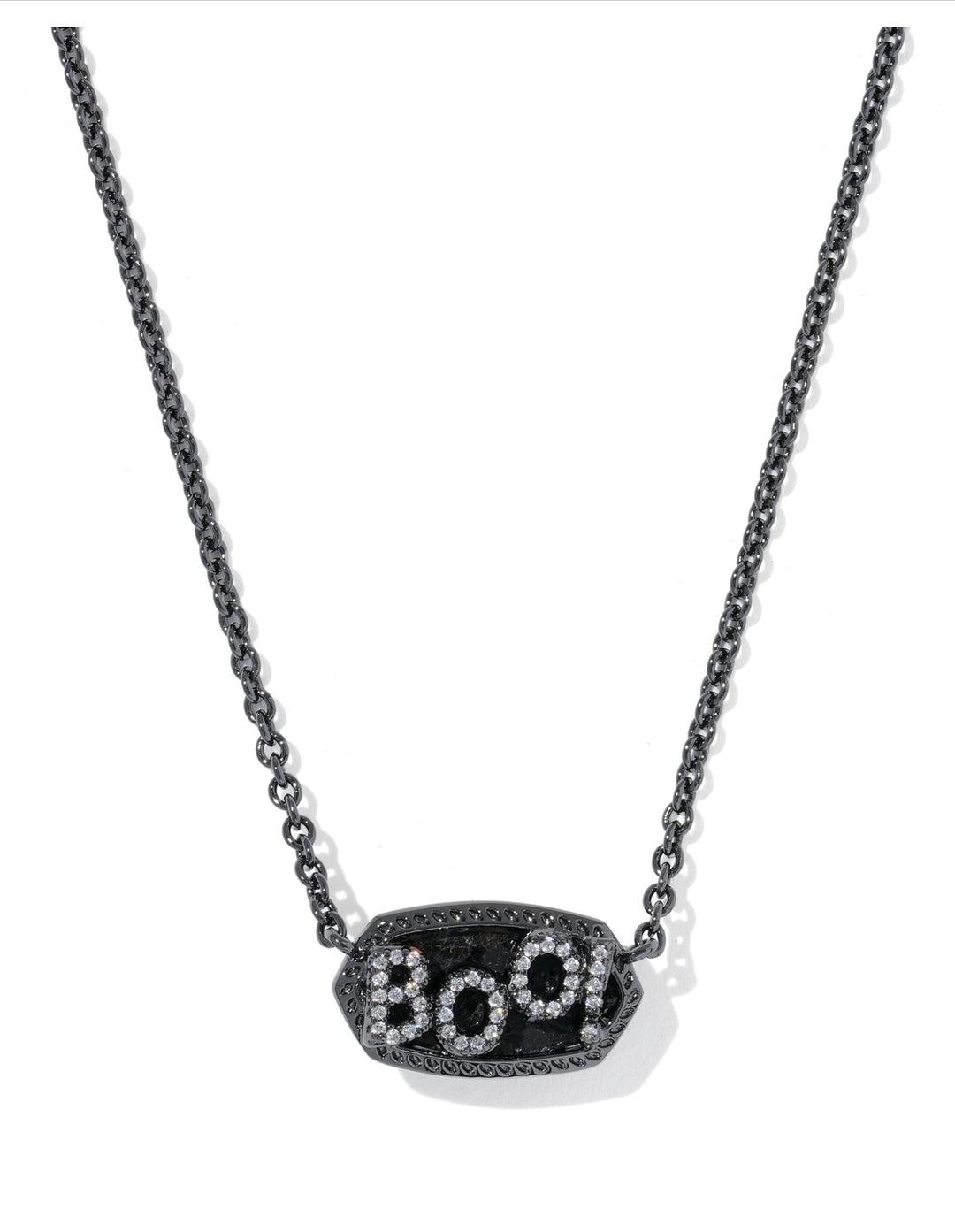 Elisa Gunmetal Boo Short Pendant