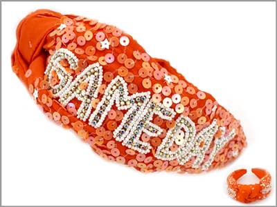 Orange Sequin Headband