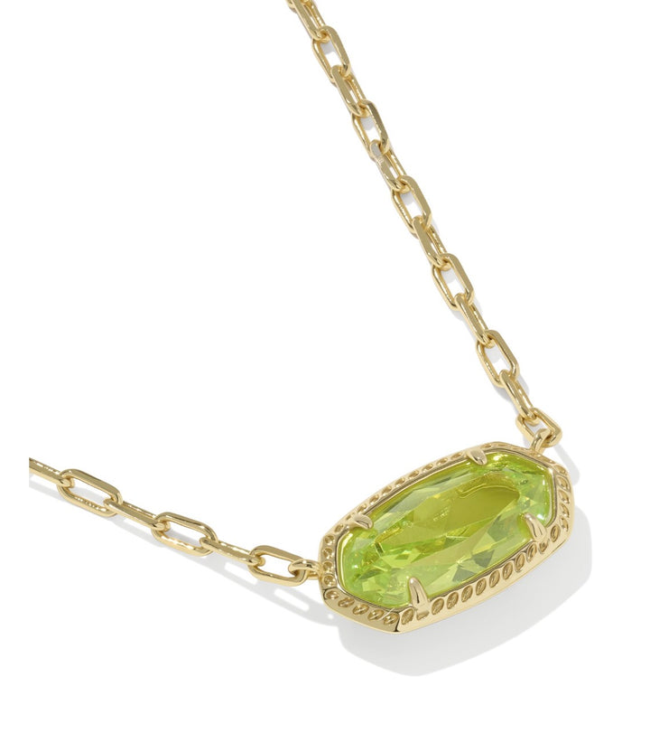 Kendra Scott- Elisa Luxe Pendant Necklace Gold Light Green