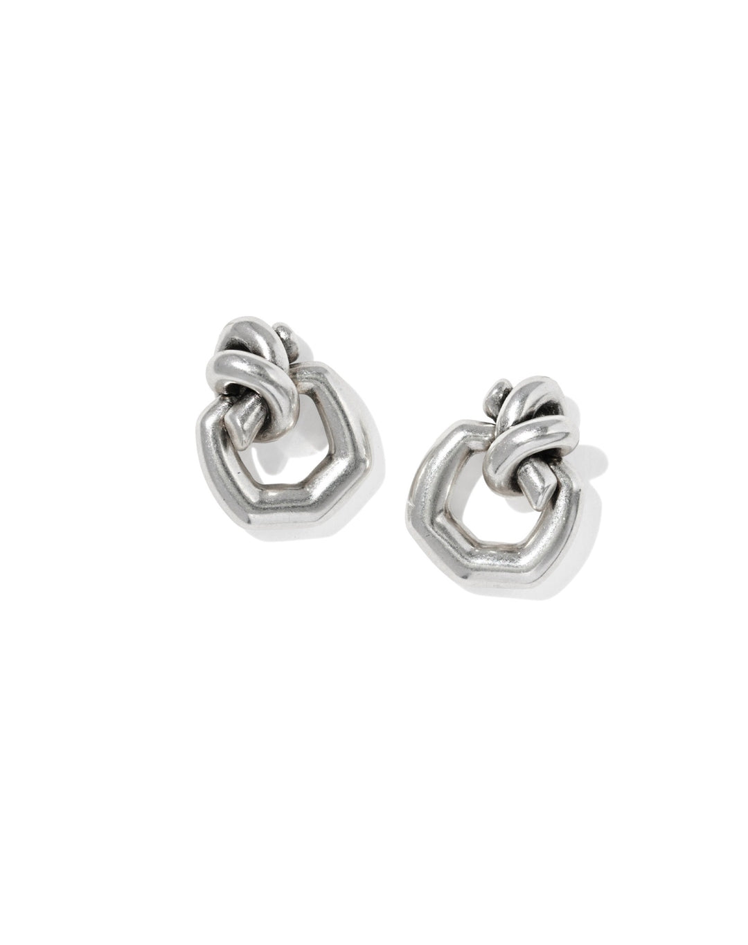 Parker Knot Vintage Silver Open Frame Earrings