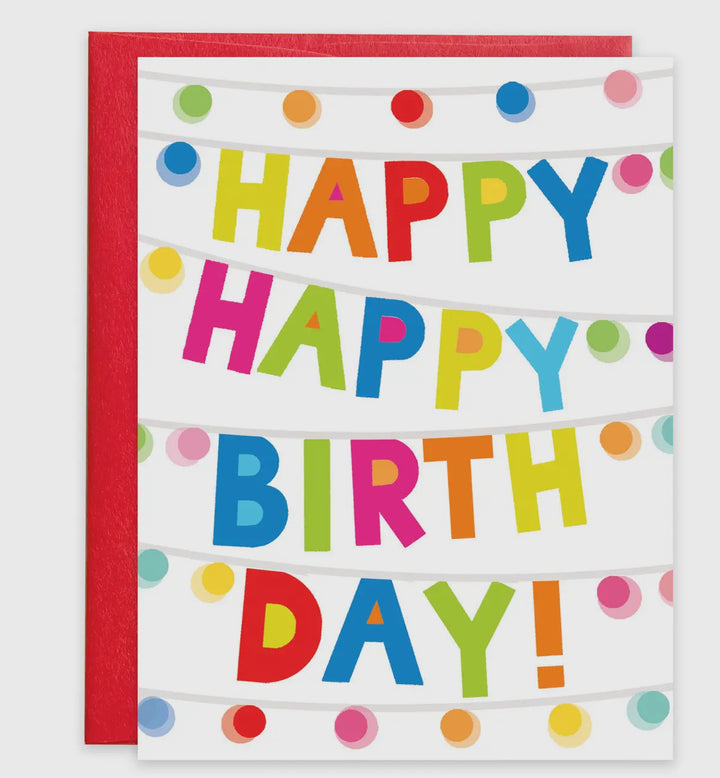 Birthday Greeting Card- Happy Happy Lights