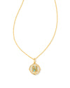 Initial N Gold Iridescent Pendant Necklace