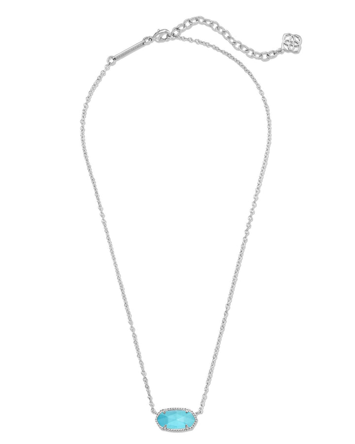 Elisa Silver Turquoise Magnesite Short Pendant Necklace