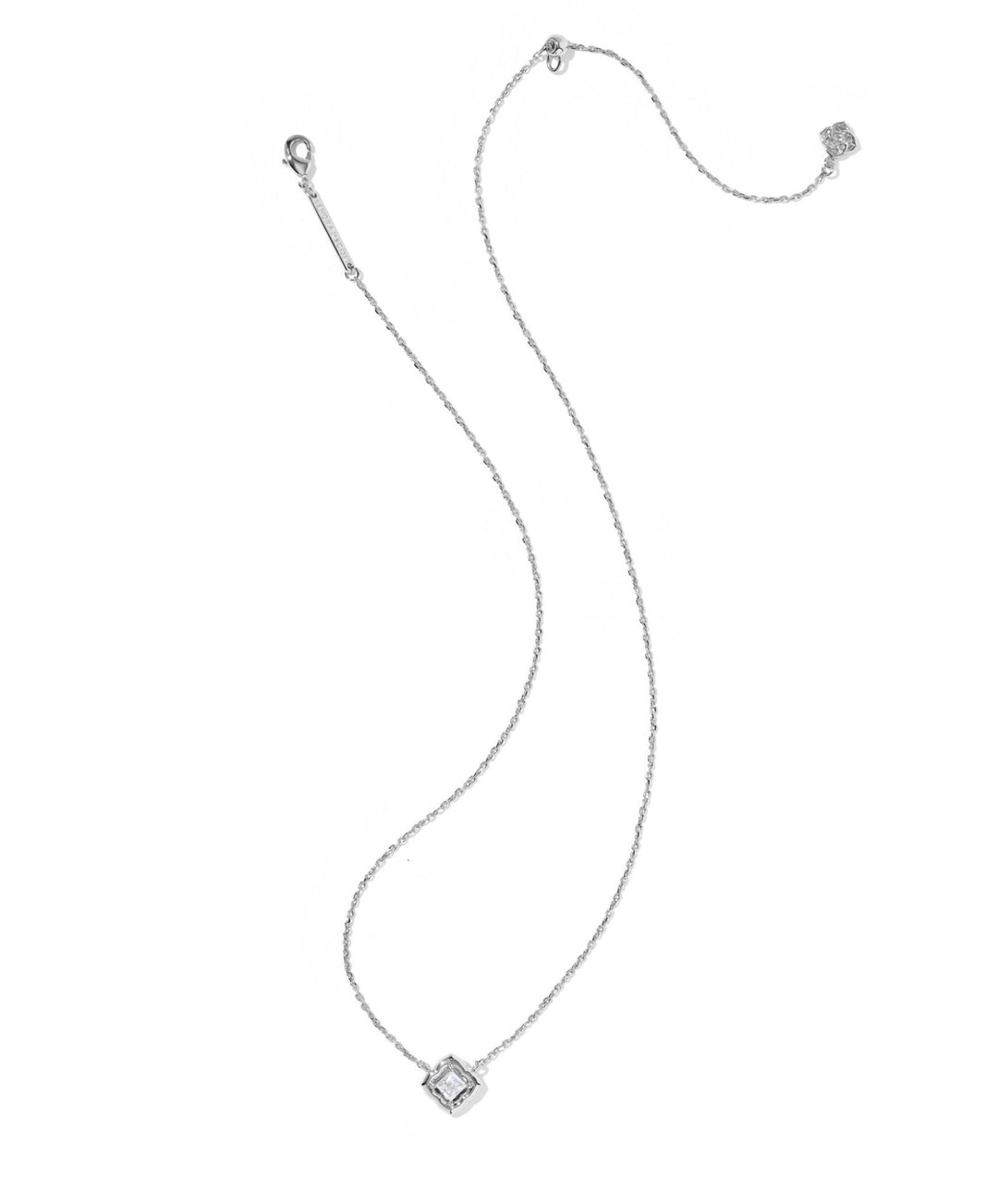 Mallory Crystal Silver Short Pendant Necklace