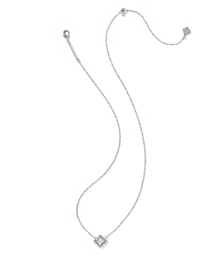 Mallory Crystal Silver Short Pendant Necklace