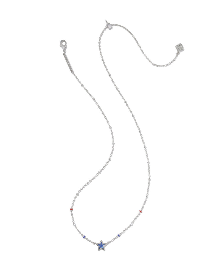 Mini Cassidy Silver Cobalt Blue Illusion Short Pendant Necklace