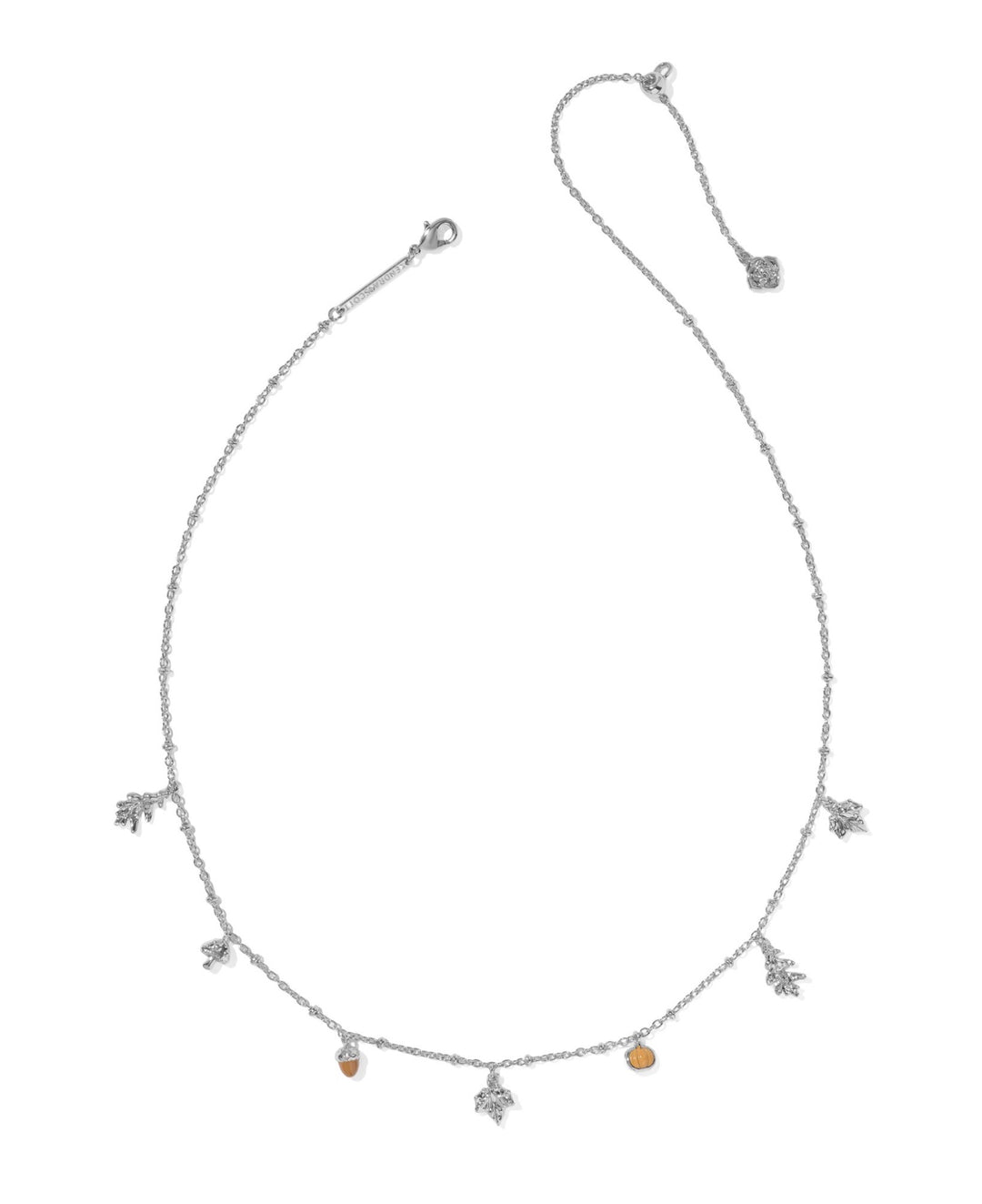 Autumn Silver Charm Necklace