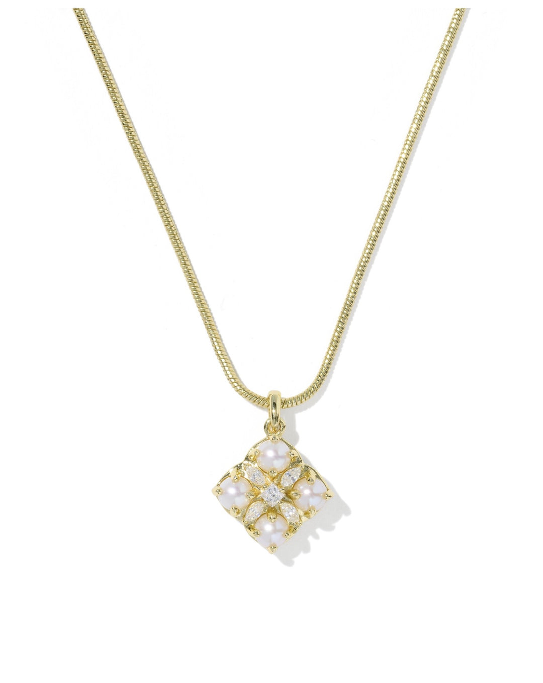 Dira Pearl Gold Short Pendant Necklace