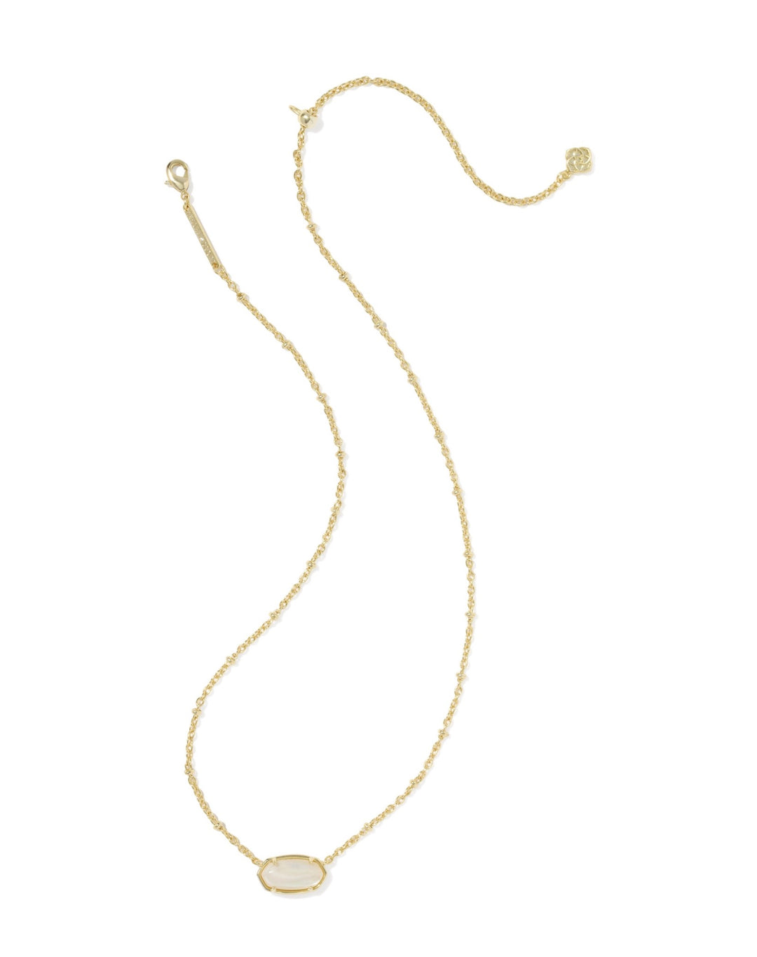 Tiger Striped Elisa Gold Short Pendant Necklace Natural Mother Of Pearl