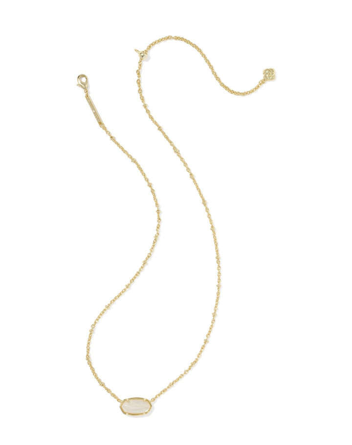 Tiger Striped Elisa Gold Short Pendant Necklace Natural Mother Of Pearl
