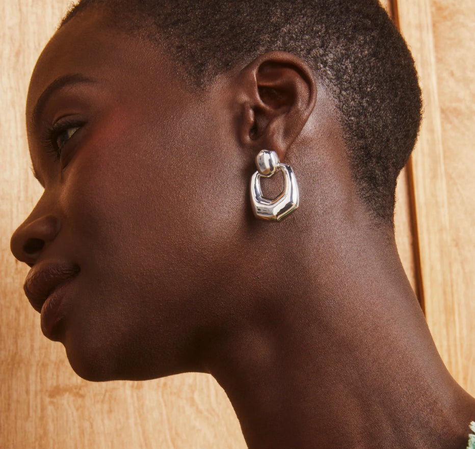 Kaitlin Silver Open Frame Earrings