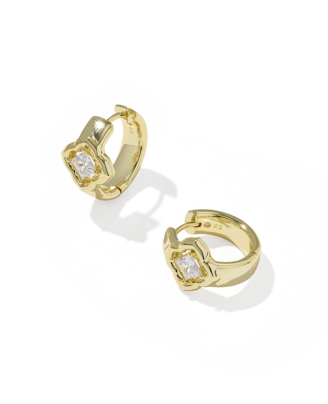 Mallory Crystal Gold Huggie Earrings