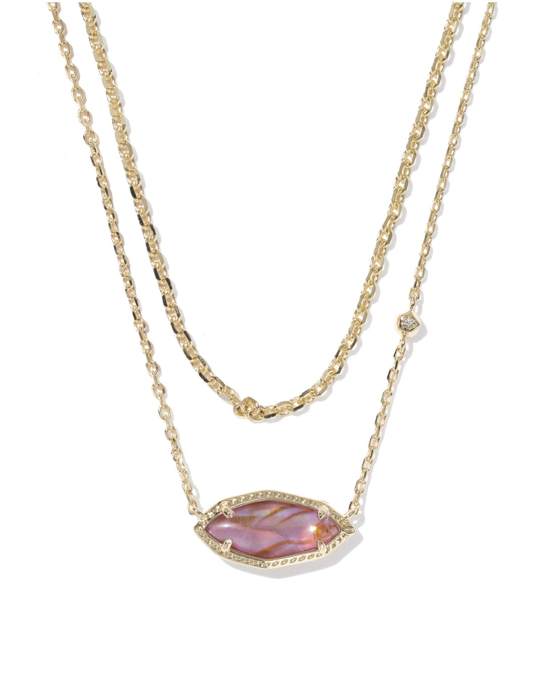 Ophelia Gold Light Mauve Illusion Multi Strand Necklace