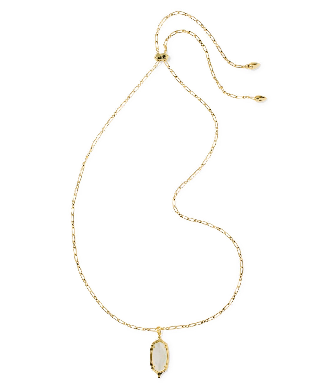 Dani Gold Long Pendant Necklace Mother Of Pearl