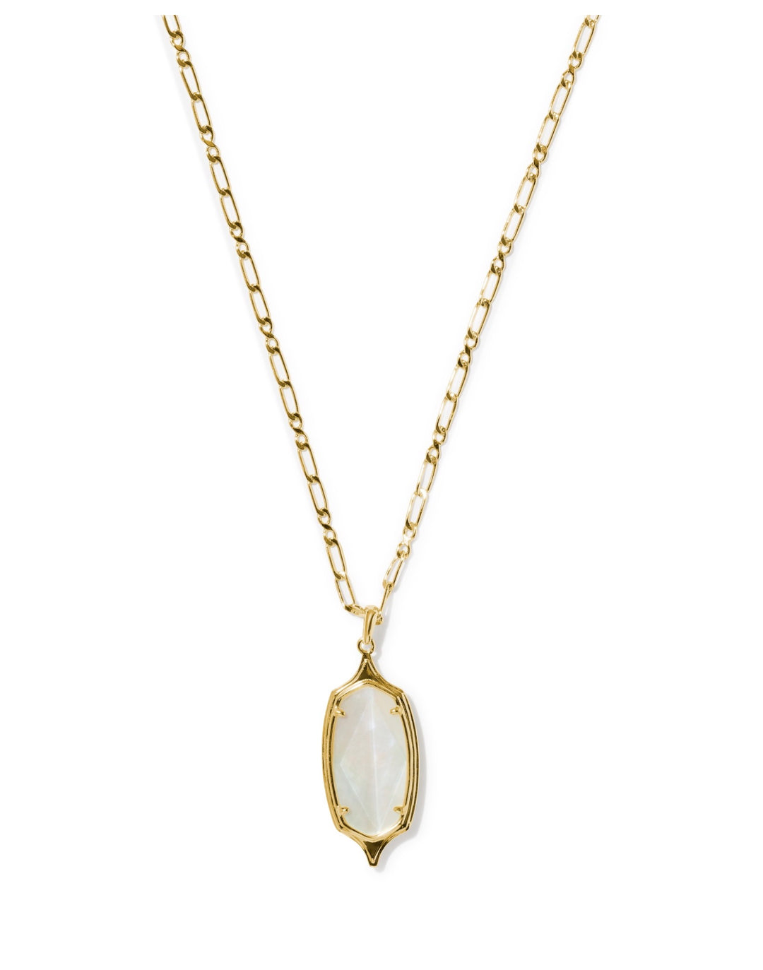 Dani Gold Long Pendant Necklace Mother Of Pearl