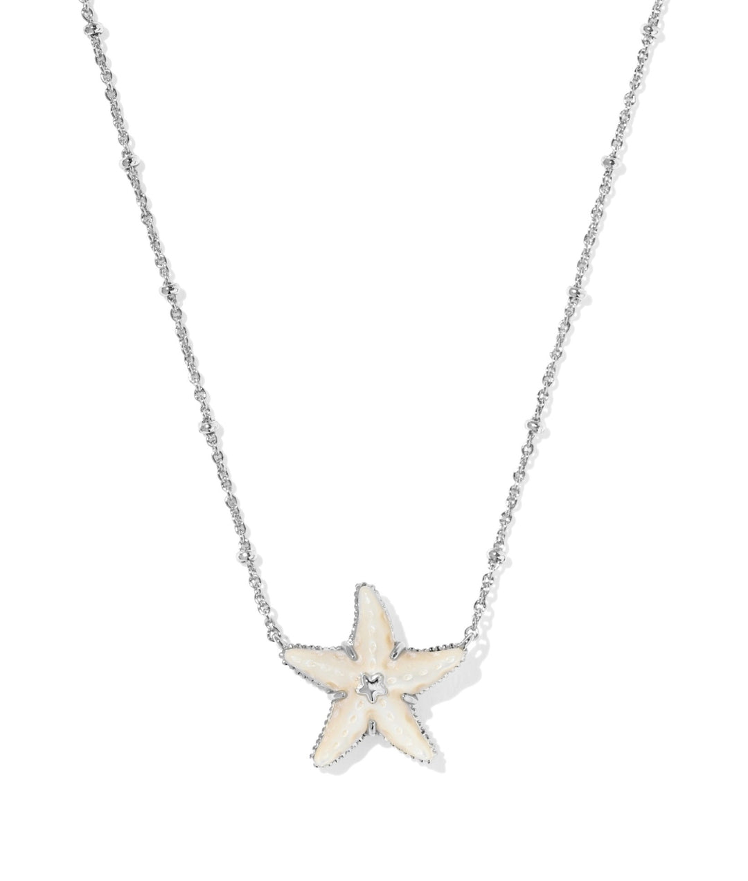 Parker Starfish Silver Neutral Mother Of Pearl Short Pendant Necklace