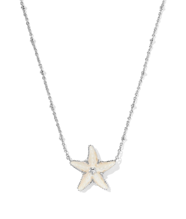 Parker Starfish Silver Neutral Mother Of Pearl Short Pendant Necklace