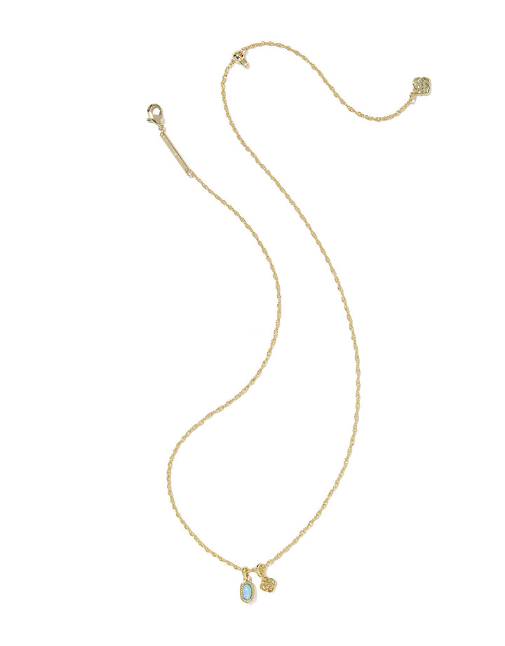 Mini Elisa Dira Gold Blue Lab Grown Opal Necklace