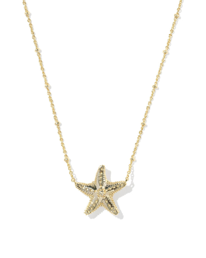 Parker Starfish Short Pendant Necklace Gold Neutral Mother Of Pearl
