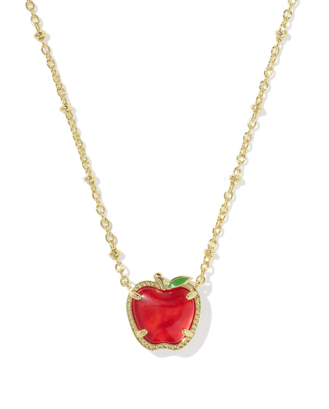 Apple Gold Short Pendant Necklace Red Illusion