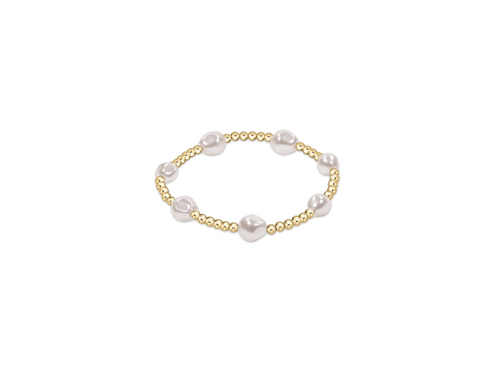 Admire Gold 3mm Bead Bracelet - Pearl