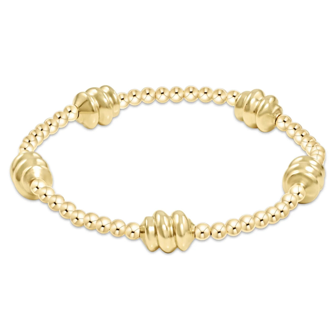 admire gold 3mm bead bracelet - gold extends