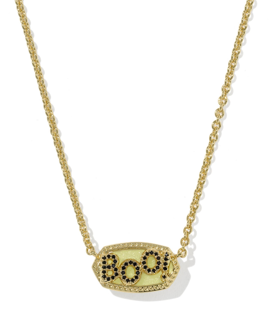 Elisa Gold Boo Short Pendant Necklace Glow In The Dark