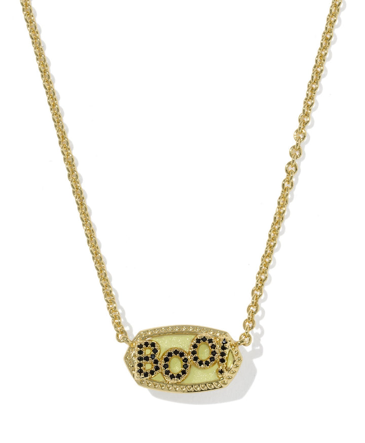 Elisa Gold Boo Short Pendant Necklace Glow In The Dark