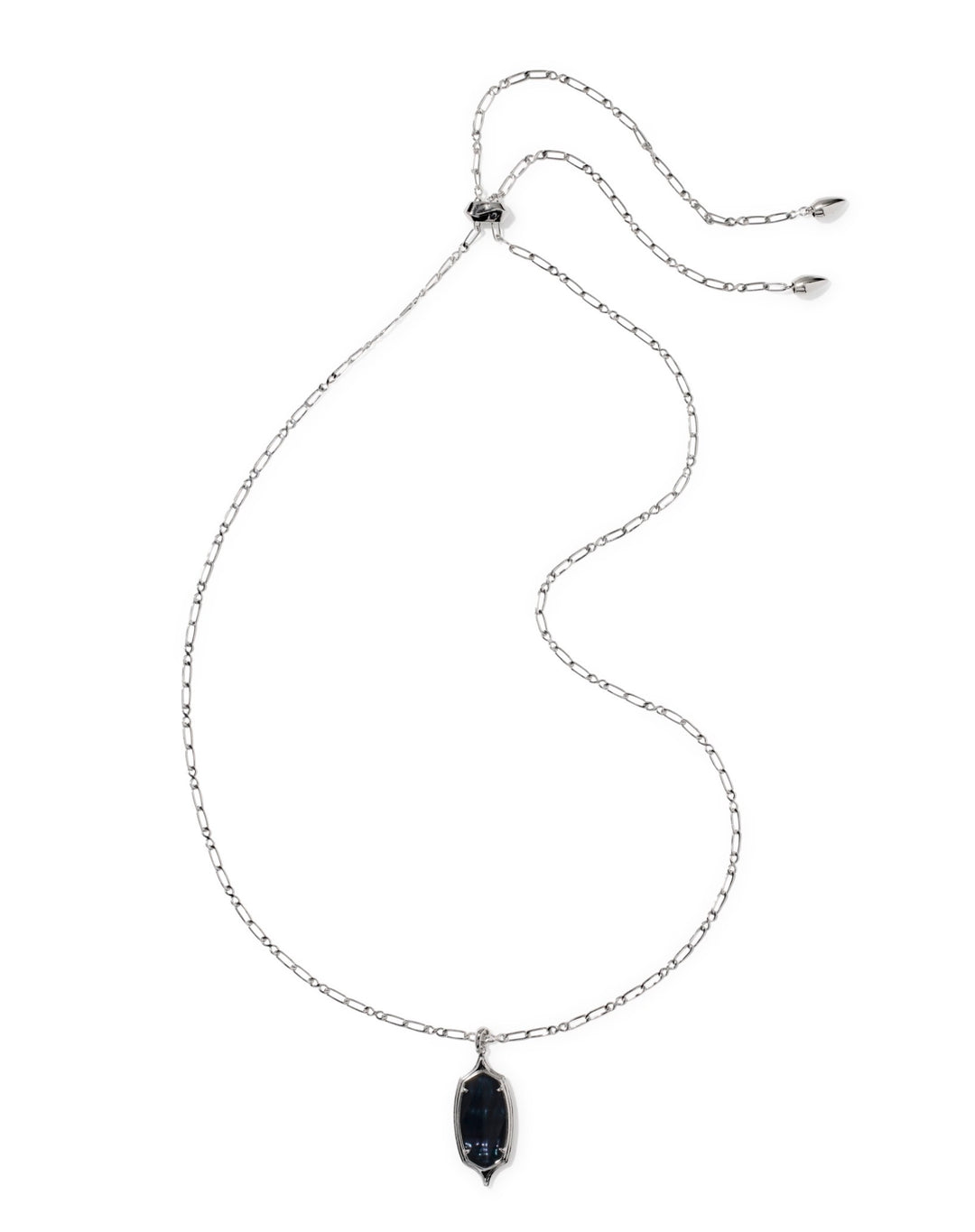 Dani Stepped Frame Silver Necklace Indigo Illusion