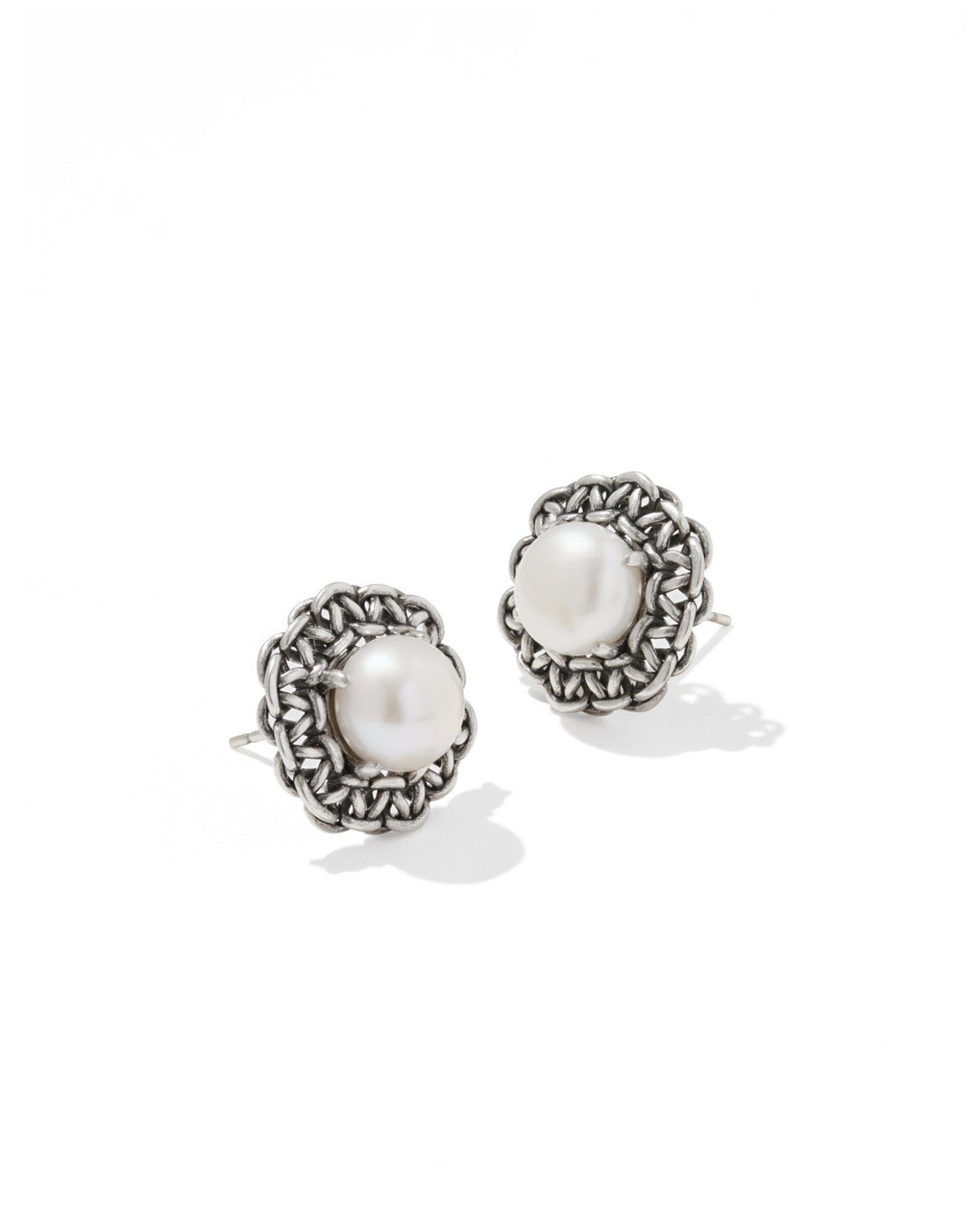 Gabriella Pearl Stud Earrings Vintage Silver Freshwater Cultured Pearl