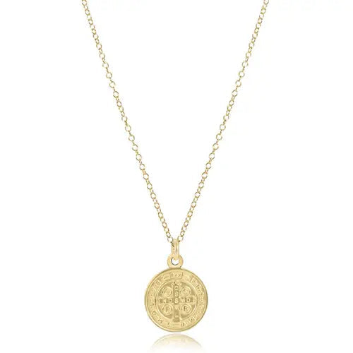 16" Gold Necklace - Gold Blessing Disc