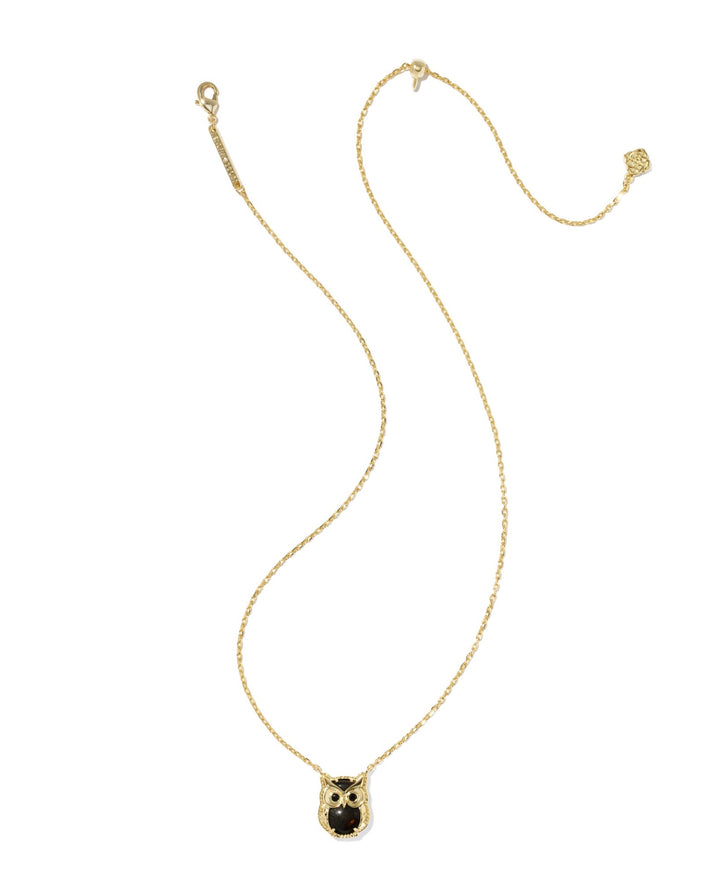 Owl Gold Short Pendant Necklace