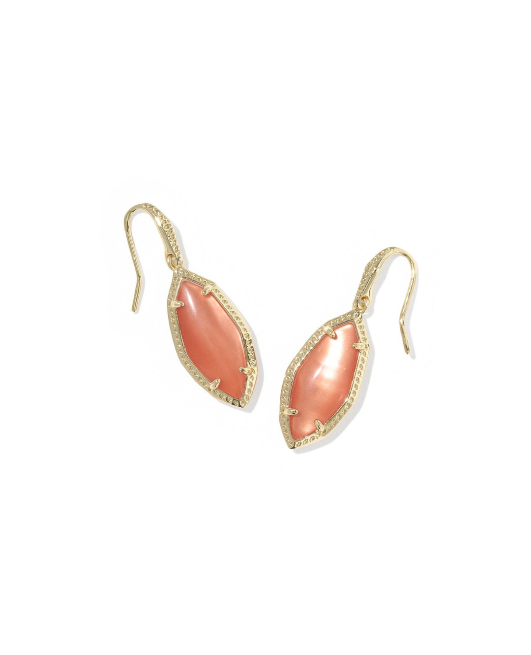 Ophelia Gold Burnt Orange Mother Of Pearl Small Drop Earrings