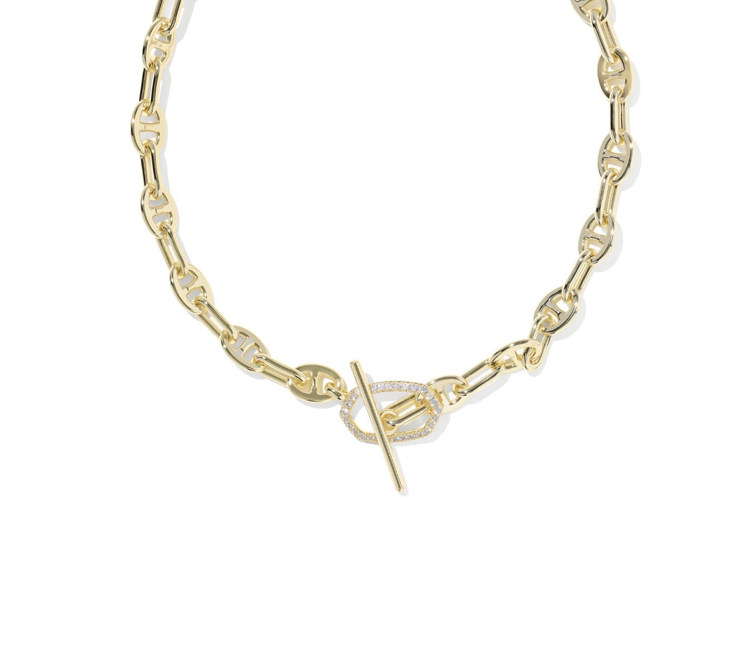 Kendra Scott- Elisa Toggle Link And Chain Necklace Gold White
