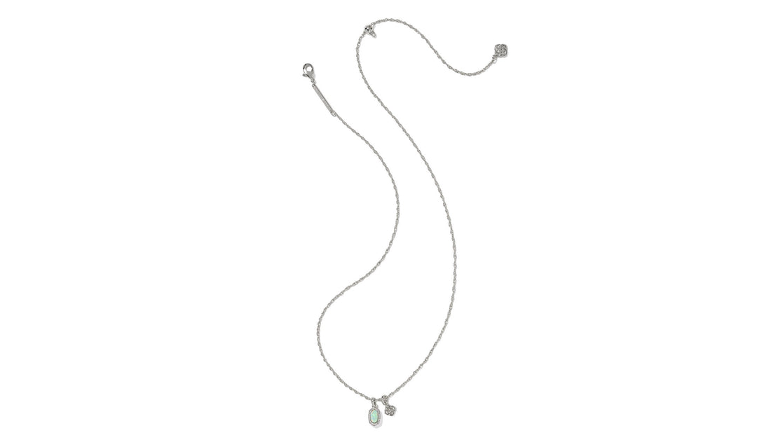 Mini Elisa Dira Necklace Silver Green Lap Grown Opal