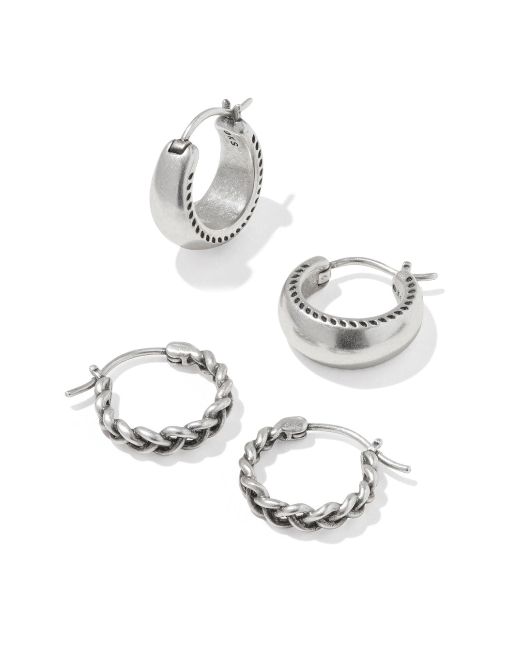 Gabriella Vintage Silver Set Huggie Earrings