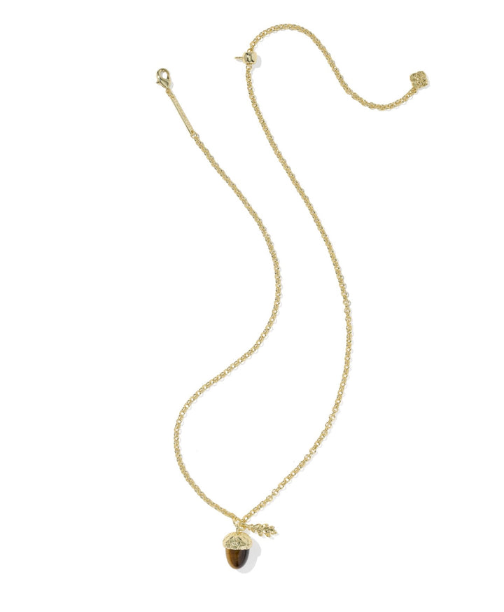 Acorn Gold Short Pendant Necklace