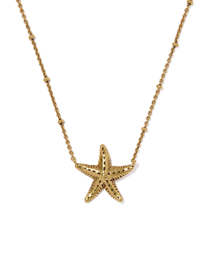 Parker Starfish Vintage Gold Metal Short Pendant Necklace