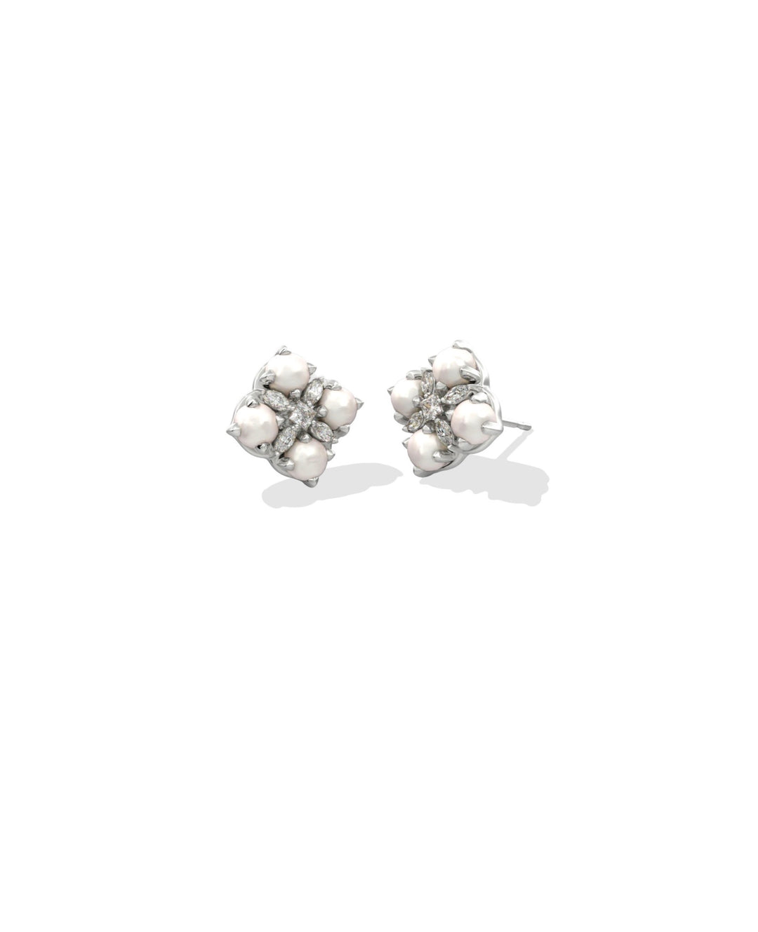 Dira Pearl Silver Stud Earrings