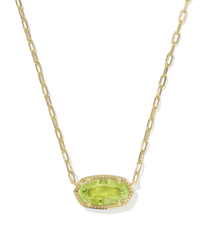 Kendra Scott- Elisa Luxe Pendant Necklace Gold Light Green