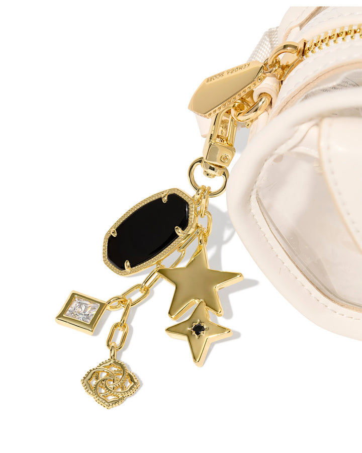 Game Day Bag Charm Gold Black Mix