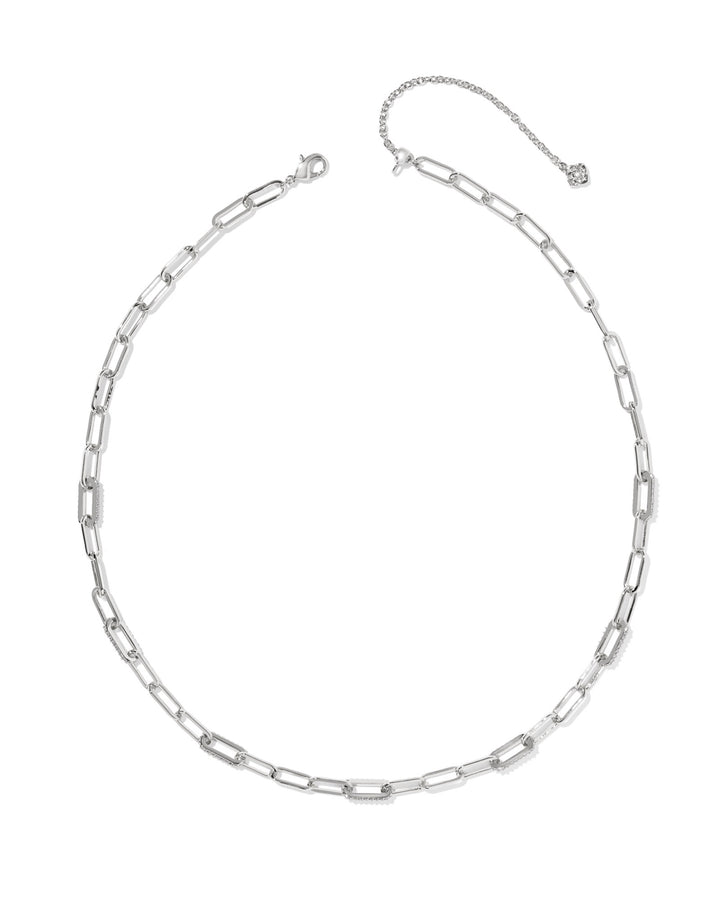 Bella Chain Necklace Silver White