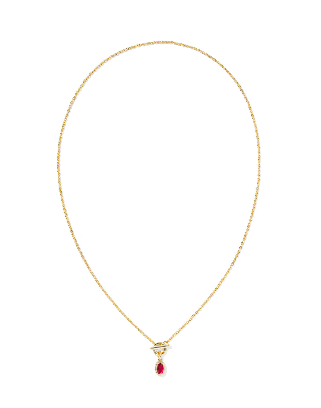 Mini Elisa Toggle Short Pendant Necklace Gold Carmine Red Illusion