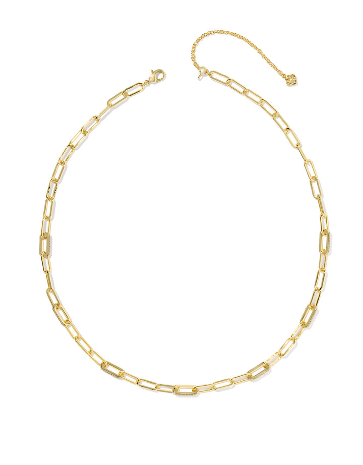 Bella Chain Necklace Gold White