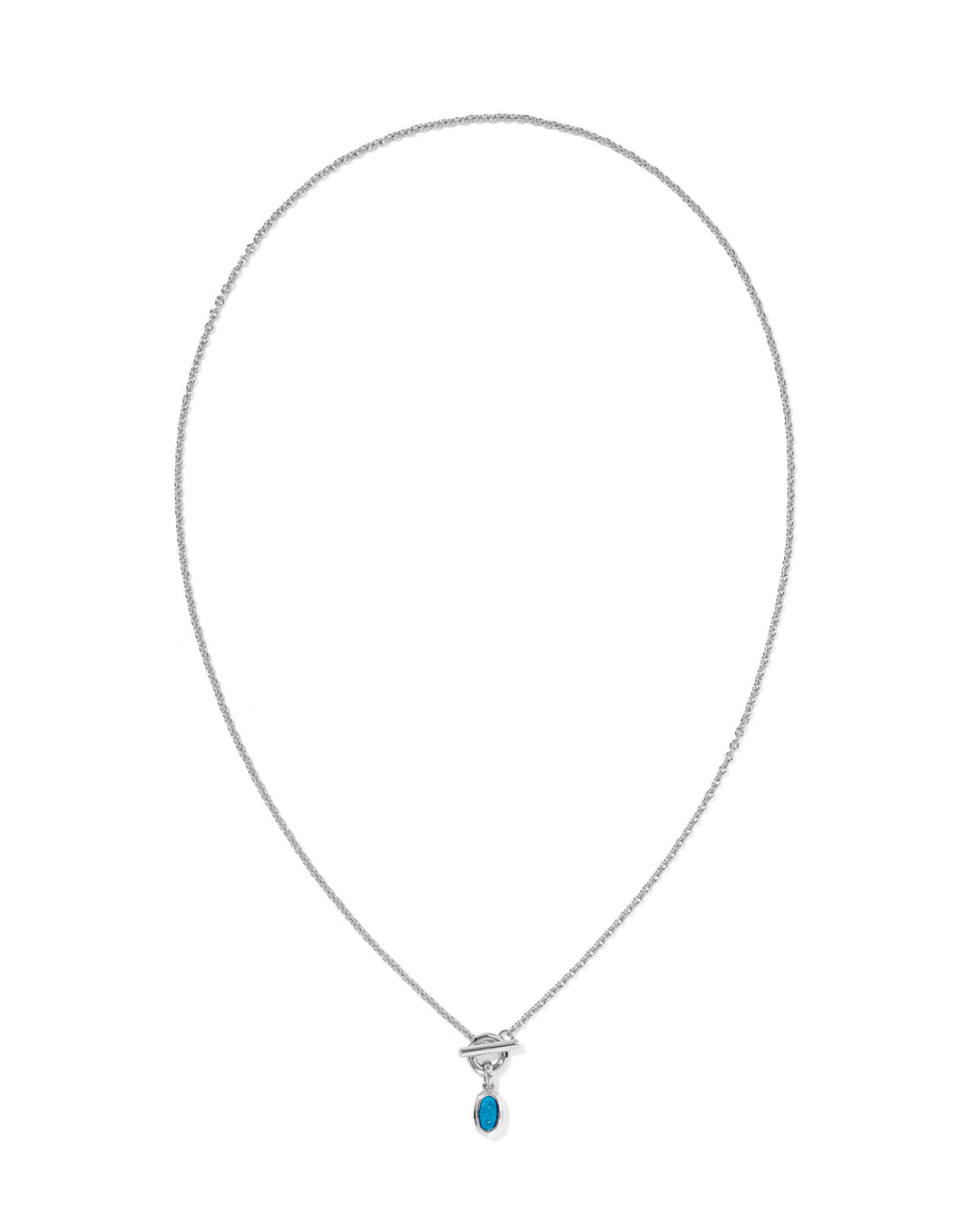 Mini Elisa Silver Toggle Pendant Necklace Variegated Indigo Magnesite