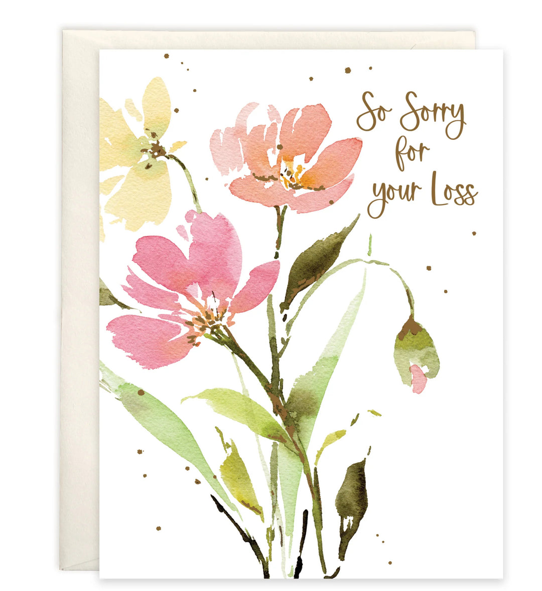Sympathy card - Pink Orange Yellow Stems