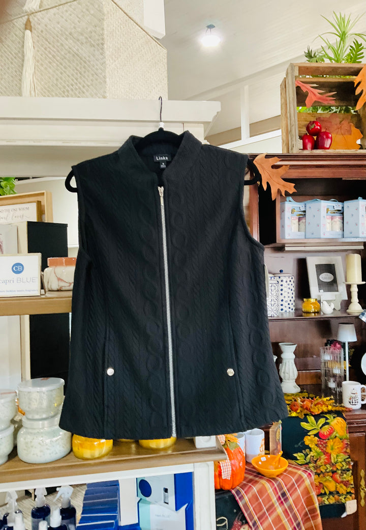 Black Zip Up Vest