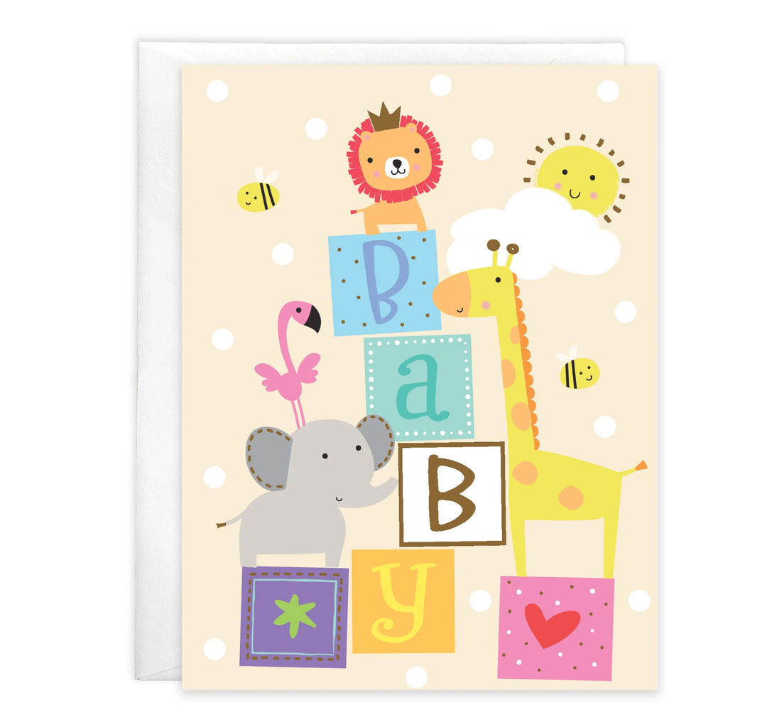 Baby card - Baby Blocks and Animals