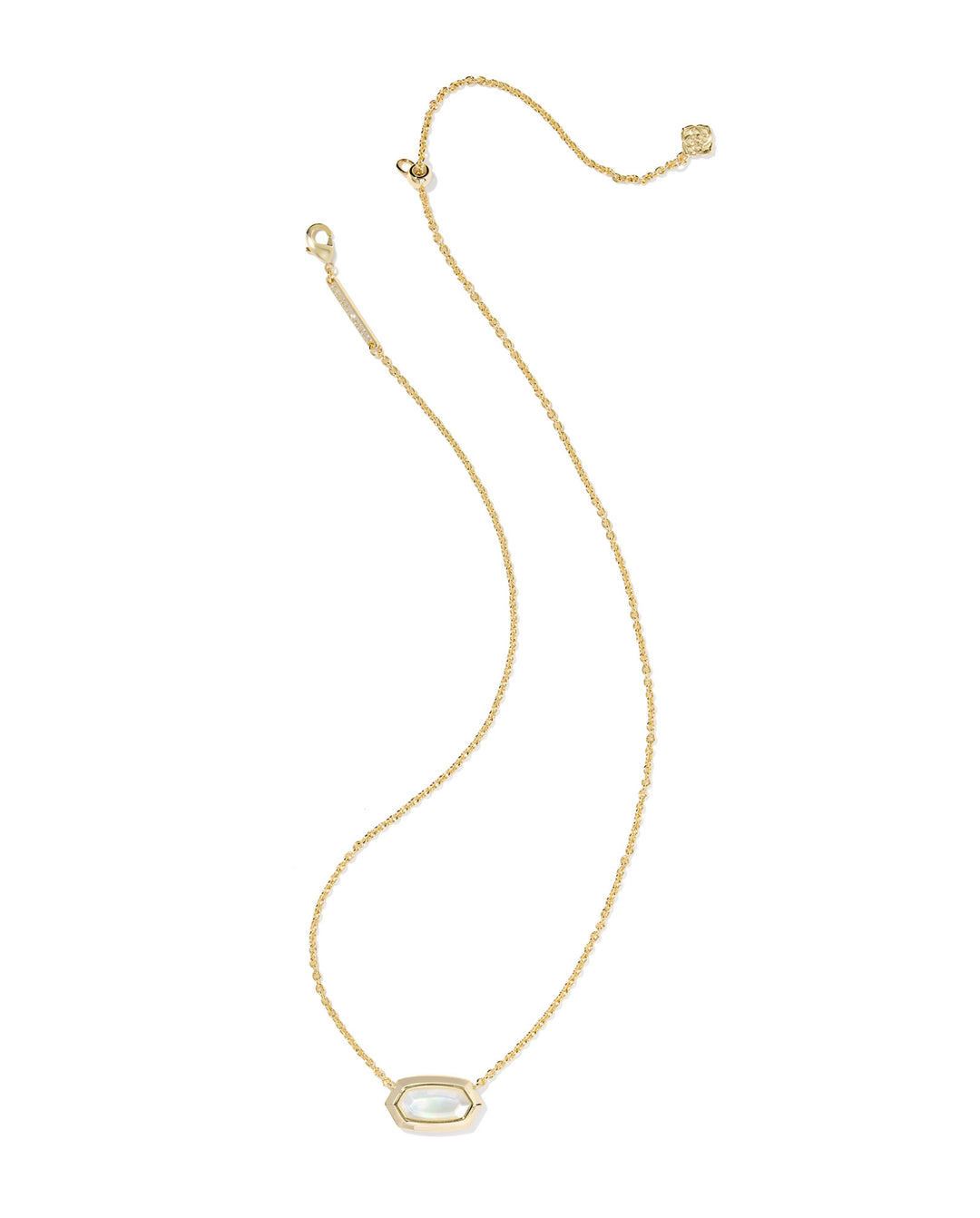 Elisa Bezel Short Necklace Gold Ivory Mother Of Pearl