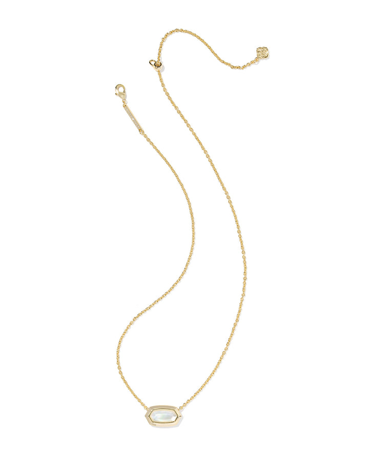 Elisa Bezel Short Necklace Gold Ivory Mother Of Pearl